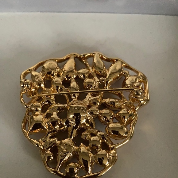 NOLAN MILLER VINTAGE CRYSTAL WILD PANSY PIN - Picture 3 of 7